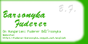 barsonyka fuderer business card